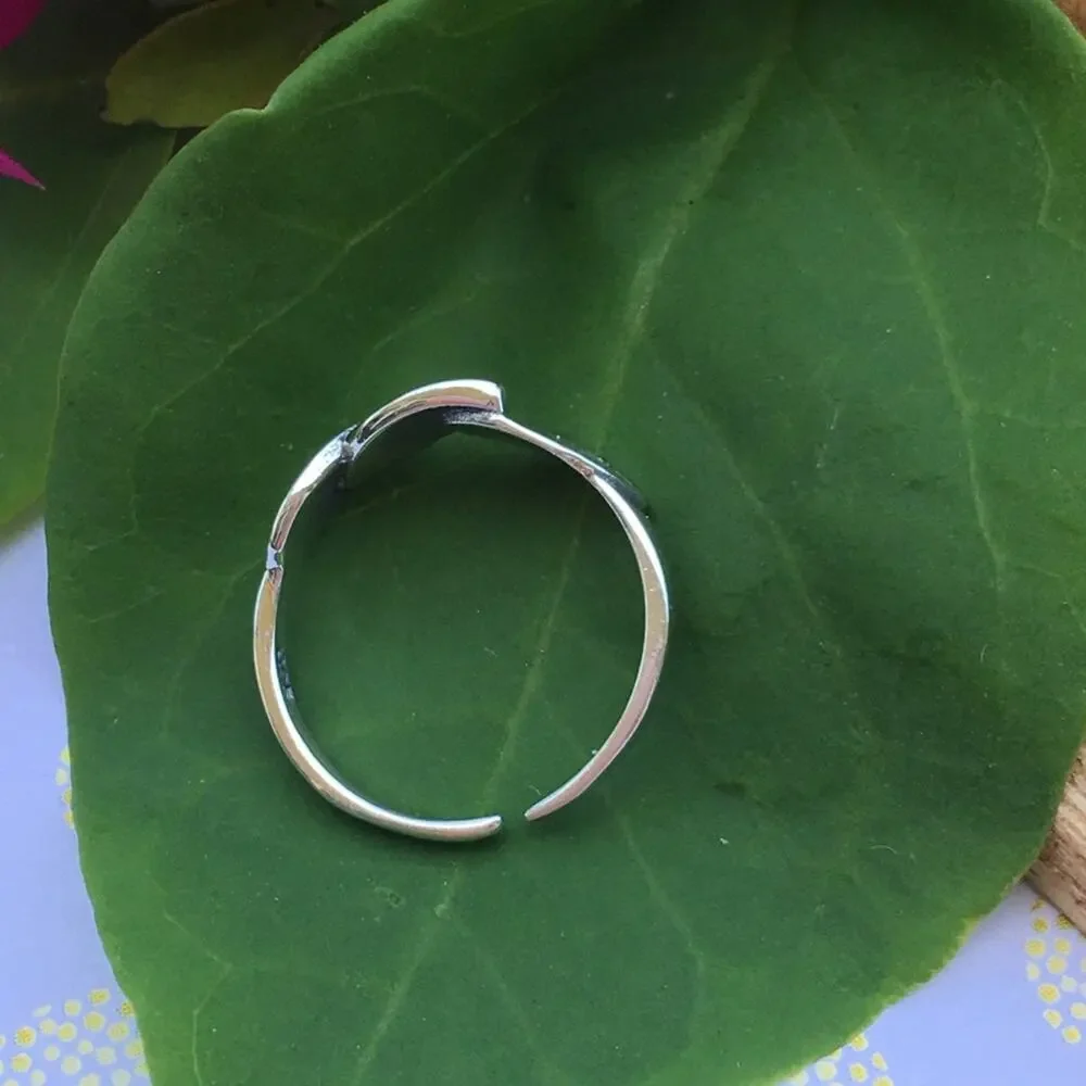 Leaves Sterling Silver Toe Ring, Leaf Toe Ring